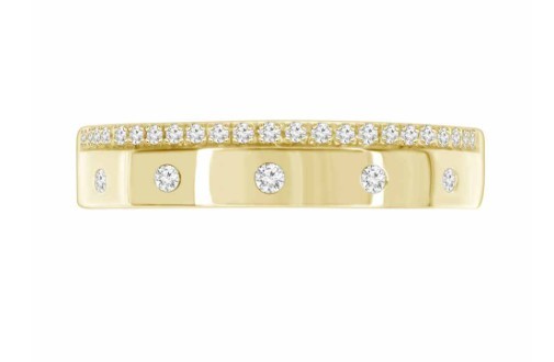 14K YELLOW GOLD DIAMOND DOUBLE STACKABLE BAND
