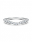 14K WHITE GOLD DIAMOND CURVED BAND .25CTW  SZ 7