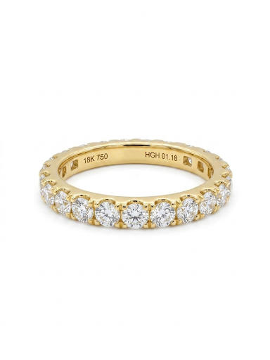 18K YELLOW GOLD DIAMOND BAND