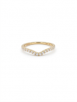 14K YELLOW GOLD DIAMOND CURVED BAND