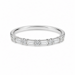 PLATINUM BAGUETTE AND ROUND DIAMOND BAND