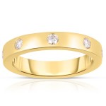 14K YELLOW GOLD FLUSH SET DIAMOND BAND
