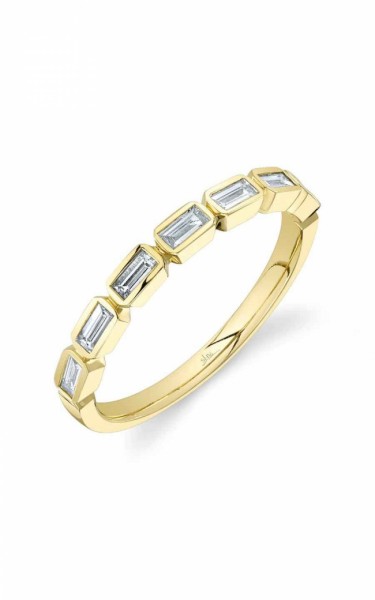 14K YELLOW GOLD DIAMOND BAGUETTE BEZEL BAND