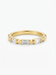 14K YELLOW GOLD DIAMOND STACKABLE BAQUETTE BAND