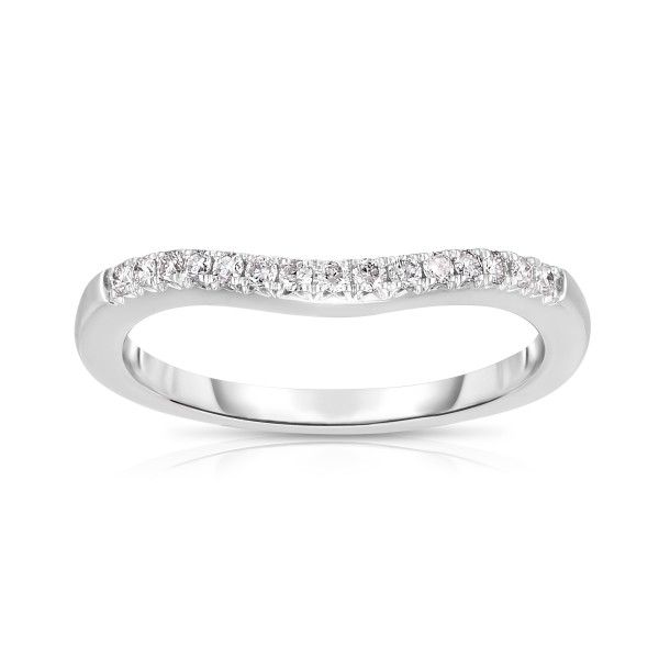 14K WHITE GOLD .15CTW CURVED BAND