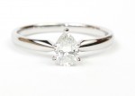14K White Gold .50Ct Pear Solitaire Engagement Ring