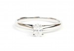 14K White Gold .25Ct Oval Solitaire Engagement Ring