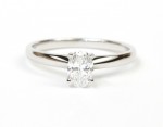 14K White Gold .50Ct Oval Solitaire Engagement Ring