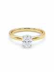 14K YELLOW AND WHITE GOLD DIAMOND OVAL SOLITAIRE ENGAGEMENT RING .70CT