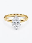 14K YELLOW AND WHITE GOLD DIAMOND SIX PRONG OVAL SOLITAIRE ENGAGEMENT RING 1.18CT