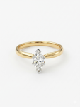 14K YELLOW & WHITE GOLD DIAMOND MARQUIS SOLITAIRE ENGAGEMENT RING .54CT