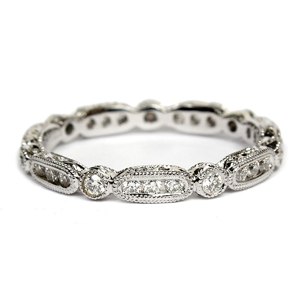 14K White Gold Diamond Eternity Band