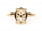 14K YELLOW GOLD OVAL SOLITAIRE SEMI MOUNT ENGAGEMENT RING