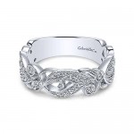 14K White Gold 0.31Ctw Diamond Stackable Band