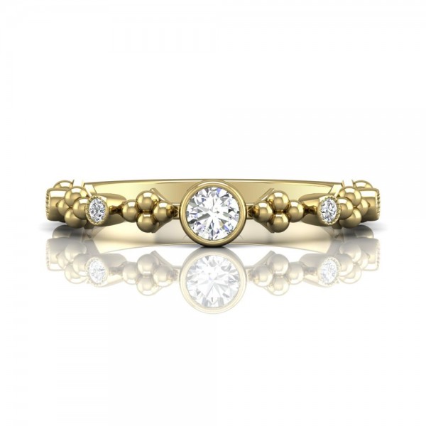 18K Yellow Gold Martin Flyer De Beers Forevermark Bezel Set Ring