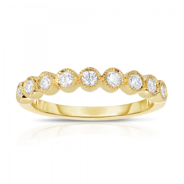 14K Yellow Gold 0.50 Ctw Diamond Stackable Band