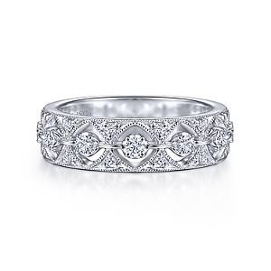 14K White Gold 0.32 Ctw Diamond Ring