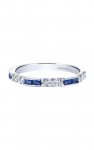 14K WHITE GOLD DIAMOND AND SAPPHIRE BAND