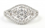 14K White Gold  Diamond Dome Ring