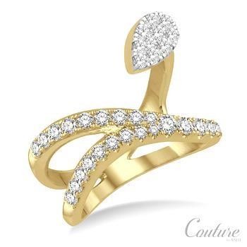 18K Freeform Wrap Diamond Ring