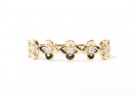 14K YELLOW GOLD .11CTW DIAMOND FLOWER RING