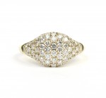 14K YELLOW GOLD DIAMOND PAVE DOMED RING