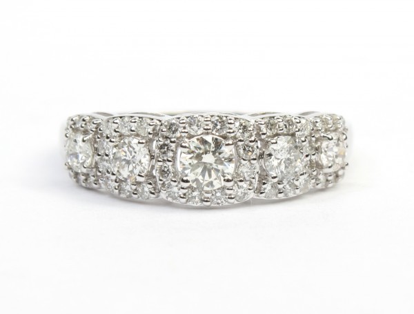 18K White Gold Diamond Multi-Halo Band