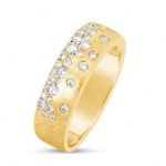 14K YELLOW GOLD FLUSH SET DIAMOND CIGAR BAND