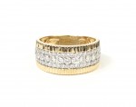 14K TWO TONE WIDE PAVE DIAMOND BAND