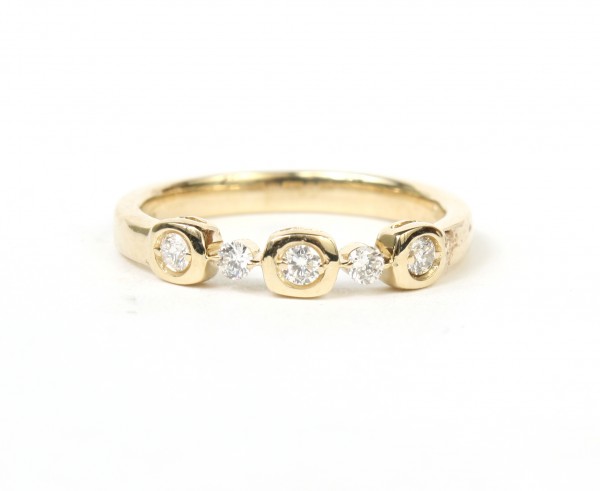 14K YELLOW GOLD DIAMOND STACKABLE BAND