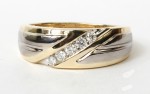 GENTLEMAN'S 10K TWO TONE DIAMOND RING