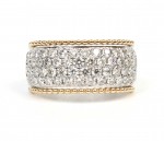 14K TWO TONE DIAMOND PAVE BAND