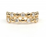 14K YELLOW GOLD DIAMOND DOUBLE BAND