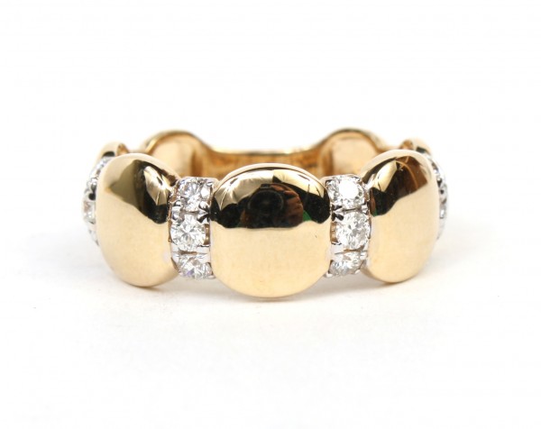 14K TWO TONE DIAMOND BAND