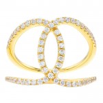18K YELLOW GOLD DIAMOND FREEFORM LOOP RING