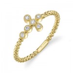 14K YELLOW GOLD DIAMOND CROSS RING .08ctw