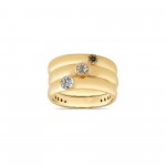 10K YELLOW GOLD DIAMOND BAND TRIO WITH BROWN DIAMONDS
