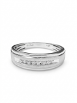 GENTLEMAN'S 10K WHITE GOLD DIAMOND RING SZ 10