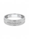 GENTLEMAN'S 10K WHITE GOLD DIAMOND RING