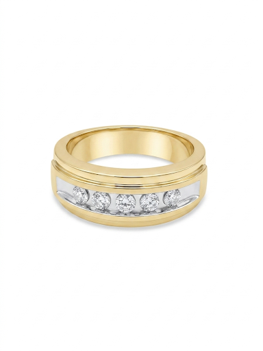 GENTLEMAN'S 10K YELLOW GOLD DIAMOND RING