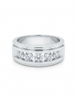 GENTLEMAN'S 10K WHITE GOLD DIAMOND RING