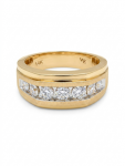 GENTLEMAN'S 14K YELLOW GOLD DIAMOND RING