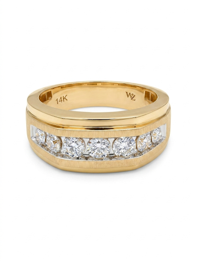 GENTLEMAN'S 14K YELLOW GOLD DIAMOND RING
