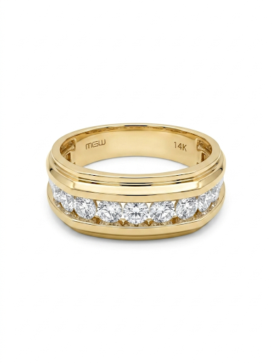 GENTLEMAN'S 14K YELLOW GOLD DIAMOND RING