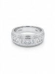 GENTLEMAN'S 10K WHITE GOLD DIAMOND RING