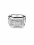 GENTLEMAN'S 10K WHITE GOLD DIAMOND CLUSTER RING