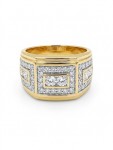 GENTLEMAN'S 14K YELLOW GOLD DIAMOND RING