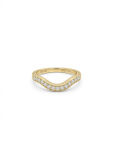 14K YELLOW GOLD DIAMOND CURVED BAND