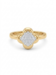 14K YELLOW GOLD DIAMOND CLOVER RING