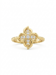 14K YELLOW GOLD DIAMOND FLOWER RING